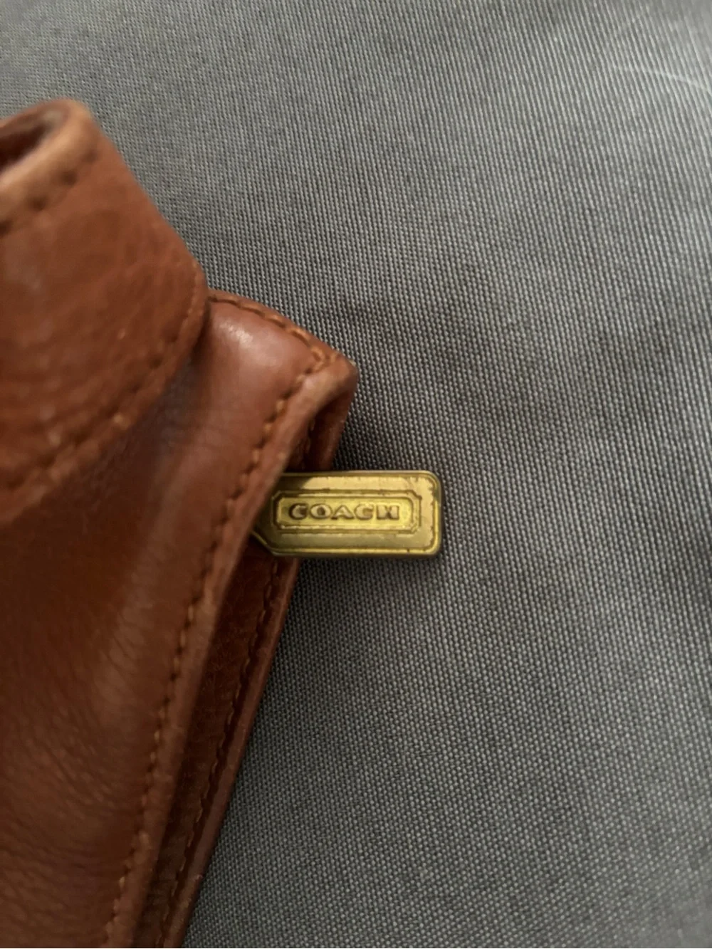 Coach Cognac Pebbled Leather Shoulder Bag